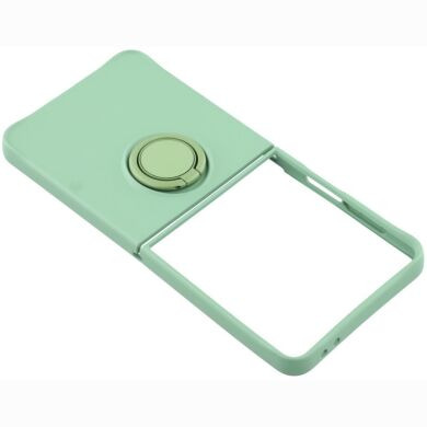 Силиконовый (TPU) чехол с кольцом Deexe Color Shell (FF) для Samsung Galaxy Flip 8 - Mint Green