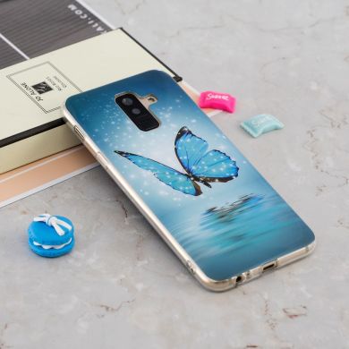 Силиконовый (TPU) Deexe LumiCase для Samsung Galaxy A6+ 2018 (A605) - Blue Butterfly