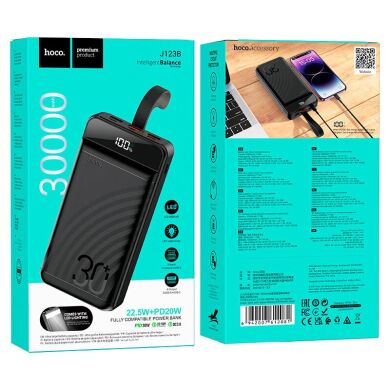 Внешний аккумулятор Hoco J123B Element 22.5W+PD20W (30000mAh) - Black