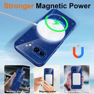 Защитный чехол Deexe Glitter Case with MagSafe для Samsung Galaxy S26 (S942) - Blue