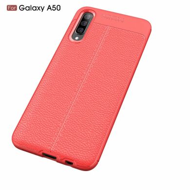 Захисний чохол Deexe Leather Cover для Samsung Galaxy A50 (A505) - Red