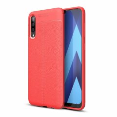 Захисний чохол Deexe Leather Cover для Samsung Galaxy A50 (A505) - Red