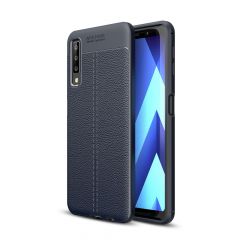 Захисний чохол Deexe Leather Cover для Samsung Galaxy A7 2018 (A750) - Dark Blue