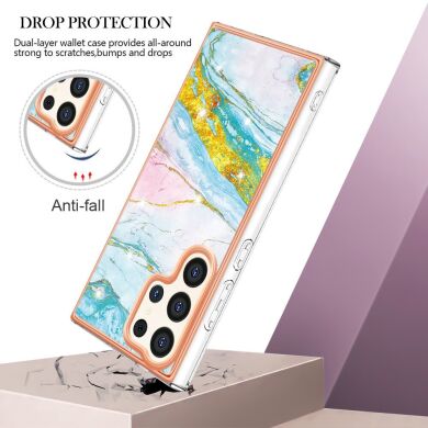 Защитный чехол Deexe Marble Style для Samsung Galaxy S24 Ultra - Rose Gold