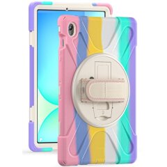 Защитный чехол Deexe Rotation Hybrid для Samsung Galaxy Tab S10 FE Plus - Colorful Pink