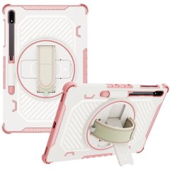 Защитный чехол Reframe Kickstand Strap для Samsung Galaxy Tab S7 FE / S7 Plus / S8 Plus / S9 Plus (T730/736/800/806/970/975/810/816) - Pink