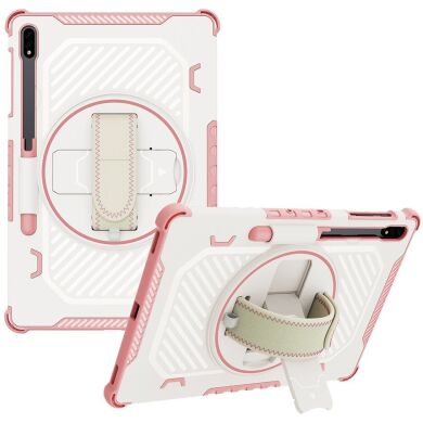 Защитный чехол Reframe Kickstand Strap для Samsung Galaxy Tab S7 FE / S7 Plus / S8 Plus / S9 Plus (T730/736/800/806/970/975/810/816) - Pink