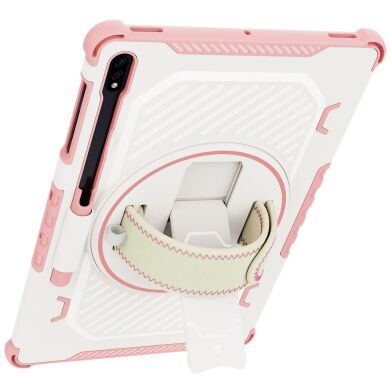 Защитный чехол Reframe Kickstand Strap для Samsung Galaxy Tab S7 FE / S7 Plus / S8 Plus / S9 Plus (T730/736/800/806/970/975/810/816) - Pink