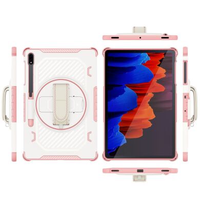 Защитный чехол Reframe Kickstand Strap для Samsung Galaxy Tab S7 FE / S7 Plus / S8 Plus / S9 Plus (T730/736/800/806/970/975/810/816) - Pink
