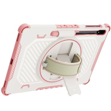 Защитный чехол Reframe Kickstand Strap для Samsung Galaxy Tab S7 FE / S7 Plus / S8 Plus / S9 Plus (T730/736/800/806/970/975/810/816) - Pink