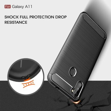Захисний чохол UniCase Carbon для Samsung Galaxy A11 (A115) - Black