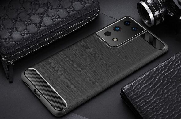 Захисний чохол UniCase Carbon для Samsung Galaxy S21 Ultra - Black