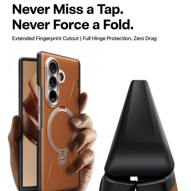 Защитный комплект TORRAS Ostand Q3 VegSkin with MagSafe (FF) для Samsung Galaxy Fold 8 Ultra - Black