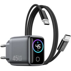 Сетевое зарядное устройство WIWU CHG500 Voyager PD45W (Type-C) + кабель Type-C to Type-C - Grey