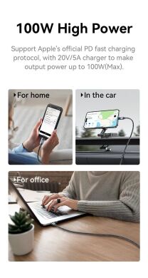 Кабель USAMS US-SJ750 Type-C to Type-C (100W, 1.2m) - Tarnish