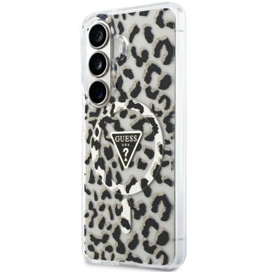 Защитный чехол Guess IML Leopard Print Triangle MagSafe для Samsung Galaxy S26 (S942) GUHMS26SHLEGTGLK - Black