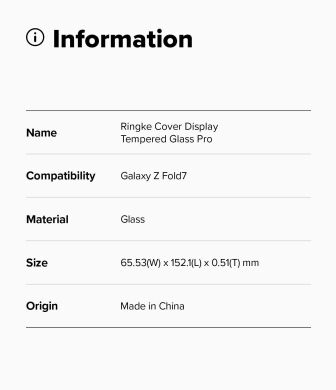 Комплект захисних стекол (2шт) Ringke Easy Slide Tempered Glass для Samsung Galaxy Fold 7 (8800293855460) - Clear