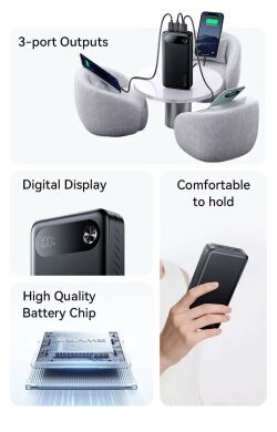 Зовнішній акумулятор Usams CD251 PD20W (20000mAh) - Black