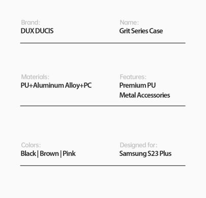 Захисний чохол DUX DUCIS Grit Series для Samsung Galaxy S23 Plus - Black