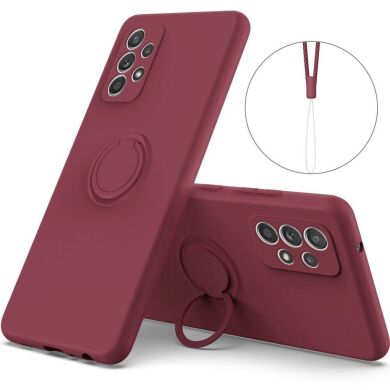 Защитный чехол Deexe Color Shell with Strap для Samsung Galaxy A73 (A736) - Wine Red