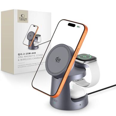 Беспроводное зарядное устройство Tech-Protect 3 in 1 A48 (25W) - Dark Grey