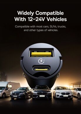 Автомобильное зарядное устройство Baseus Tiny Star Mini 30W (2Type-C) C00035001121-03 - Black