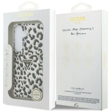 Защитный чехол Guess IML Leopard Print Triangle MagSafe для Samsung Galaxy S26 (S942) GUHMS26SHLEGTGLK - Black