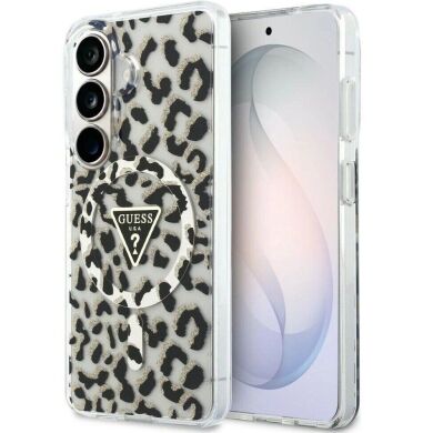 Защитный чехол Guess IML Leopard Print Triangle MagSafe для Samsung Galaxy S26 (S942) GUHMS26SHLEGTGLK - Black