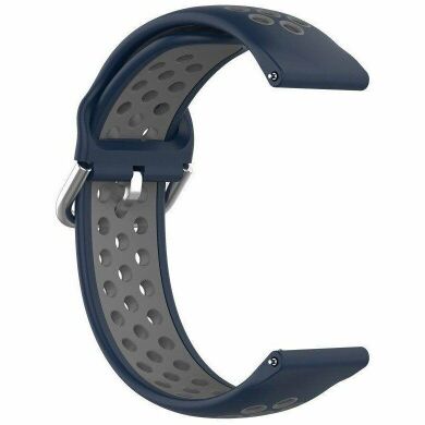Ремінець Deexe Dual Color для годинників з шириною кріплення 20мм - Dark Blue / Grey