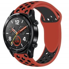 Ремінець Deexe Dual Color для годинників з шириною кріплення 22 мм - Red / Black