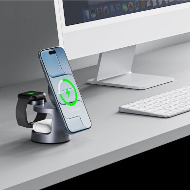 Беспроводное зарядное устройство Tech-Protect 3 in 1 A48 (25W) - Dark Grey