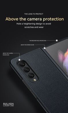 Захисний чохол SULADA Leather Case (FF) для Samsung Galaxy Fold 4 - Sapphire