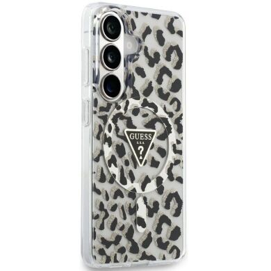 Защитный чехол Guess IML Leopard Print Triangle MagSafe для Samsung Galaxy S26 (S942) GUHMS26SHLEGTGLK - Black