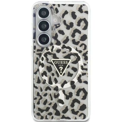 Защитный чехол Guess IML Leopard Print Triangle MagSafe для Samsung Galaxy S26 (S942) GUHMS26SHLEGTGLK - Black