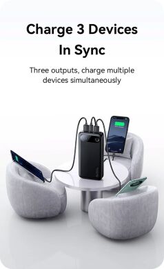 Зовнішній акумулятор Usams CD251 PD20W (20000mAh) - Black