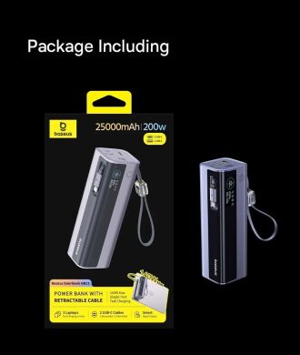 Внешний аккумулятор Baseus EnerGeek GR11 200W (25000mAh) + кабель Type-C - Grey