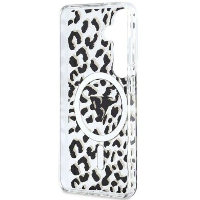 Защитный чехол Guess IML Leopard Print Triangle MagSafe для Samsung Galaxy S26 (S942) GUHMS26SHLEGTGLK - Black