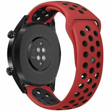 Ремешок Deexe Dual Color для часов с шириной крепления 22 мм - Red / Black
