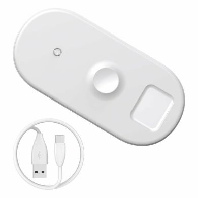 Беспроводное зарядное устройство BASEUS Smart 3 in 1 Wireless Charger - White