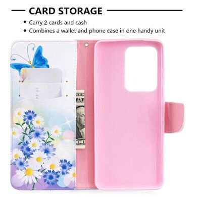 Чохол-книжка Deexe Color Wallet для Samsung Galaxy S20 Ultra (G988) - Butterfly and Flowers