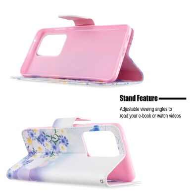 Чохол-книжка Deexe Color Wallet для Samsung Galaxy S20 Ultra (G988) - Butterfly and Flowers