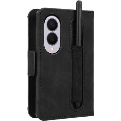 Чехол-книжка с карманами Deexe Wallet Stand (Pencil Slot) для Samsung Galaxy Fold 8 - Black