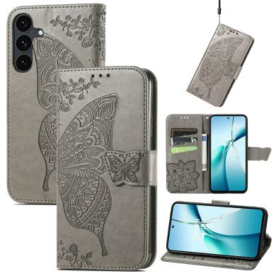 Чохол-книжка з малюнком UniCase Butterfly Pattern для Samsung Galaxy S26 FE - Grey