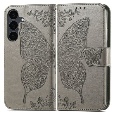 Чохол-книжка з малюнком UniCase Butterfly Pattern для Samsung Galaxy S26 FE - Grey
