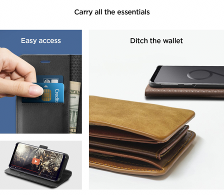 Чехол-книжка Spigen SGP Wallet S для Samsung Galaxy S9 (G960) - Black