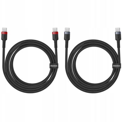 Комплект кабелів (2шт) Baseus Cafule Type-C to Type-C (100W, 2m) P10318306003-01 - Black / Grey