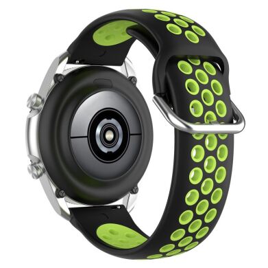 Ремешок Deexe Dual Color для Samsung Galaxy Watch 3 (41mm) - Black / Fluorescent Green
