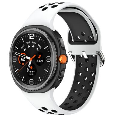 Ремінець Deexe Dual Color для Samsung Galaxy Watch 8 (40/44mm) / 8 Classic - White / Black