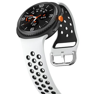 Ремінець Deexe Dual Color для Samsung Galaxy Watch 8 (40/44mm) / 8 Classic - White / Black