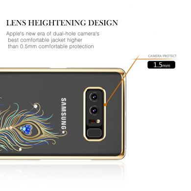 Пластиковый чехол KINGXBAR Diamond Flower для Samsung Galaxy Note 8 (N950) - Feather Pattern